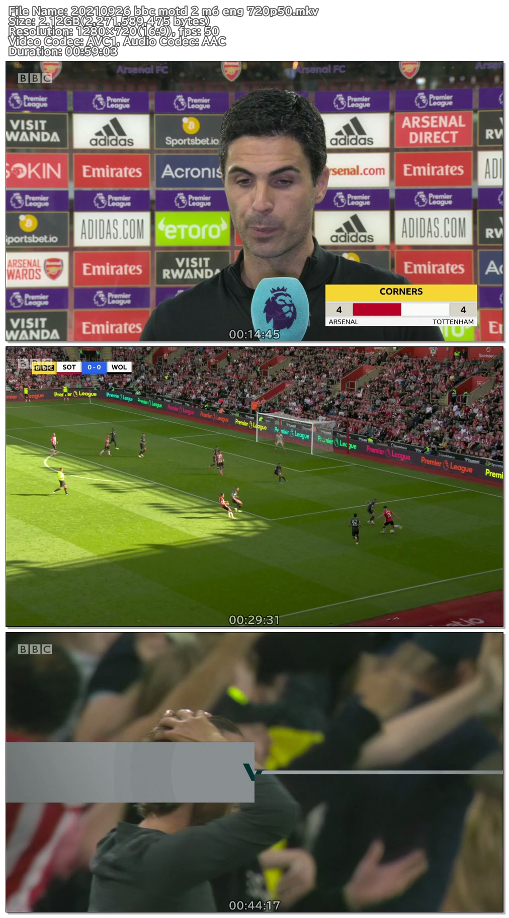 BBC 매치오브더데이 EPL 6R 하이라이트